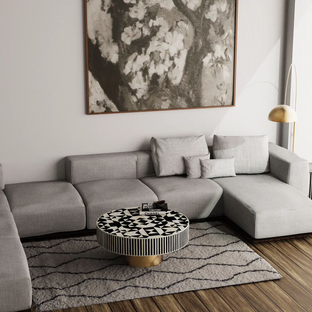 Inlay Round Coffee Table - Kingsley