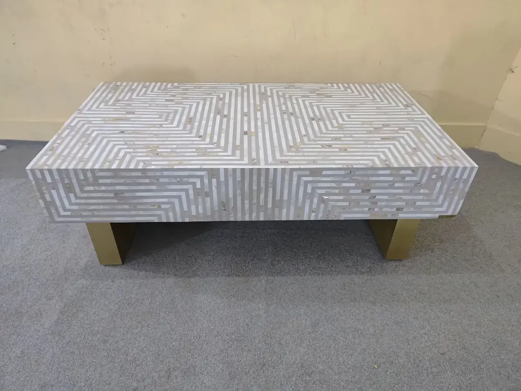 Inlay Striped Rectangular Coffee Table - Harmony