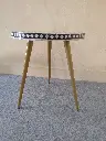 Inlay Round Side Table with Three Gold Legs- Targua