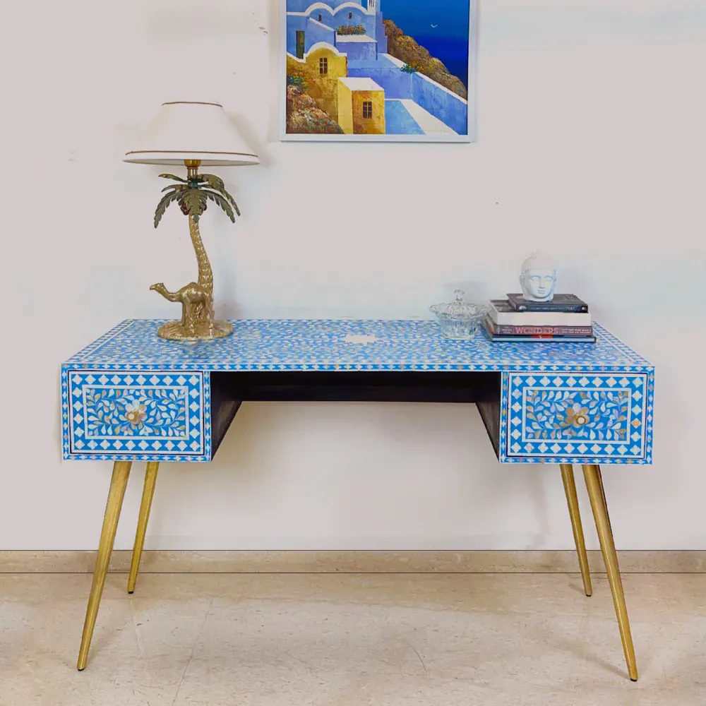 Mother of Pearl Inlay Study Table/Desk - Cleo