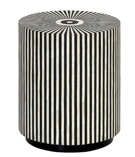 Inlay Drum Florida Side Table - Makayla