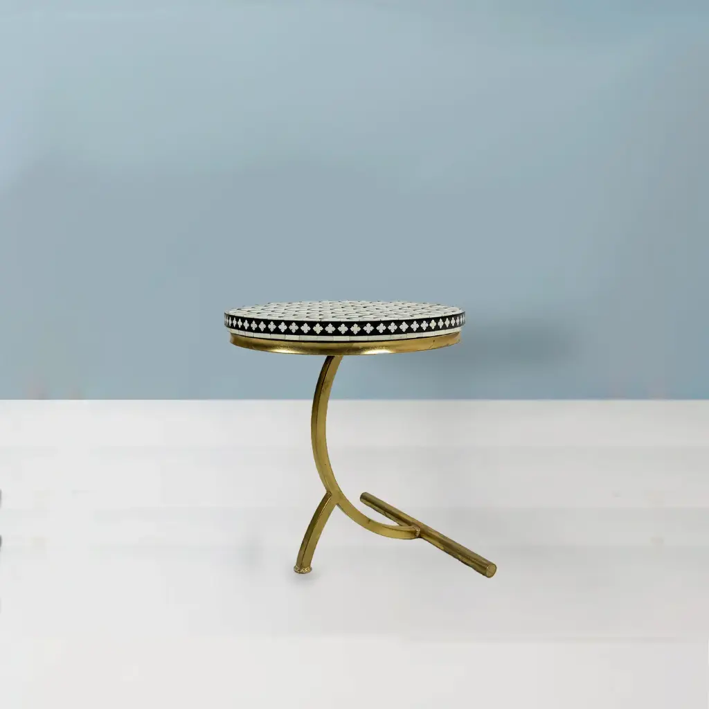 Inlay Norenj Side Table with Gold Legs- Targua