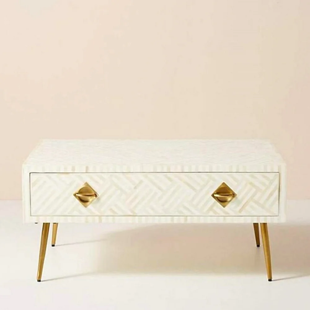 Zoey Inlay Coffee Table - Chevron