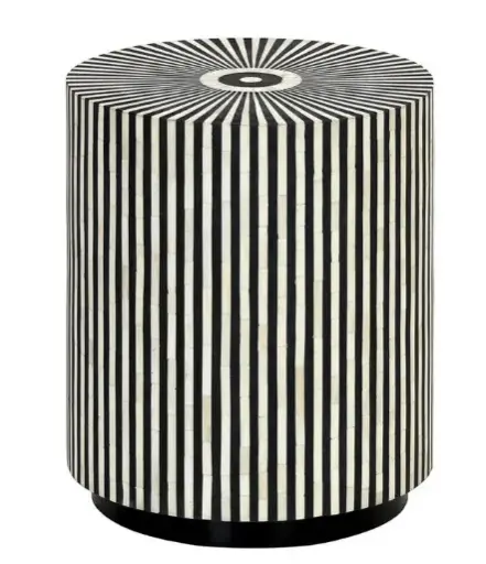 Inlay Drum Florida Side Table - Makayla