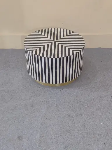 Inlay Drum Florida Side Table - Waterfall