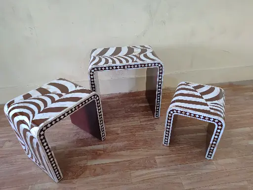 set of 3 side table- coiled