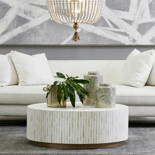 Inlay Round Coffee Table- Makayla