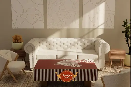 Inlay Rectangular Coffee Table - Zebro