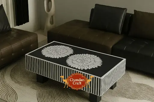 Inlay Jordan Rectangular Shape Coffee Table 