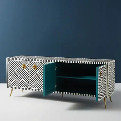Inlay Media Console - Chevron