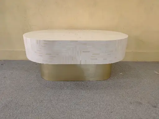 Inlay Jordan Oval Shape Coffee Table - Waterfall
