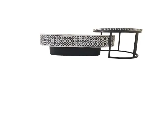 Jordan Nesting Coffee Table - Geometric with black base
