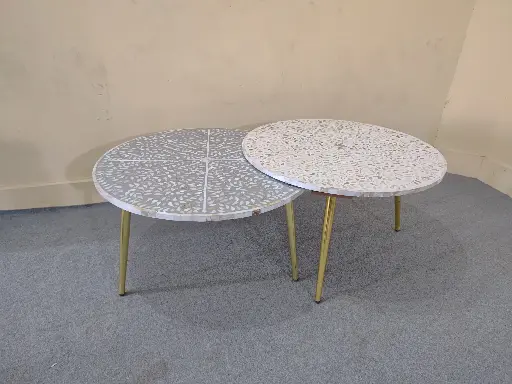 Trinity Mother of Pearl Inlay Round Coffee Table