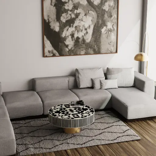 Inlay Round Coffee Table - Kingsley
