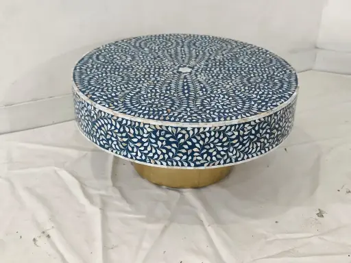 Mother of Pearl Round indio Coffee Table- Cleo